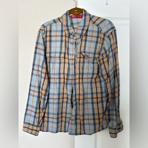 Eastern Mountain Sports, Flannel Long Sleeve Shirt, Size Large
